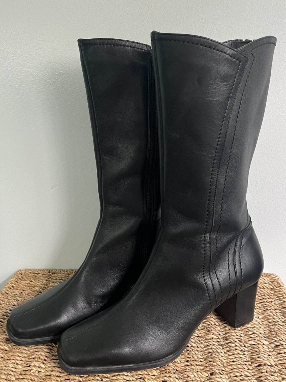 Naturalizer Black Leather Boots Size 8